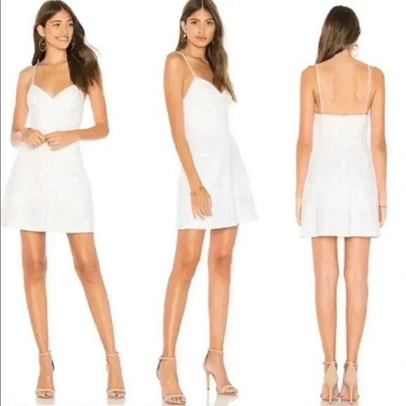AMANDA UPRICHARD Minimalist White Stretch Fit And Flare Dress Sz S - Picture 2 of 7